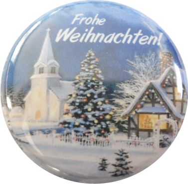 Weihnachtsdorf mit Christbaum Button Weihnachtsdorf mit Christbaum Button